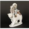 Image 2 : Lladro of darling children on polar bear,  mold #5353; 7&#8221; in height.    Est
