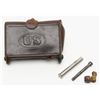 Image 1 : Krag rifle U.S. leather cartridge box with  metal oiler, cartridge extracto