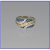 Image 3 : 5. Striking Blue &amp; Yellow Sapphire and  Diamond Ring with 14 blue and 14 ye