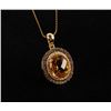 Image 2 : Designer Pendant set with an oval Citrine  (approx.5 carats) surrounded by