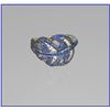 Image 2 : Sophisticated Cartier Style Blue Sapphire and  Diamond Ring in leaf design