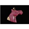 Image 1 : Natural Ruby weighing approx. 40cts.  beautifully carved as a horse head fr