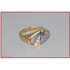 Image 1 : Intensely Vibrant &#8216;KABANA&#8217; Fine Black Inlayed  Opal and Diamond Ring opal h