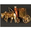 Image 2 : Vintage hand-made 18K gold custom pin  featuring horse and carriage with co