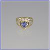 Image 2 : Dazzling Pear Shaped Tanzanite and Diamond  Ring featuring an approx. 0.75
