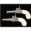 Image 2 : Double barrel side by side pinfire pistol,  engraved with carved grips and