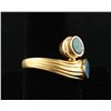 Image 3 : Antique and vintage design 18K gold ring with  2 opals in serpentine style.