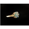 Image 2 : Ladies 3.0 carat Black Opal Doublet with .06  carat Emerald in 14K gold, si