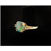 Image 3 : Ladies 3.0 carat Black Opal Doublet with .06  carat Emerald in 14K gold, si
