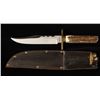 Image 1 : A.W. Wright &amp; Son, Sheffield, England marked  Bowie knife with leather shea