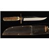 Image 2 : A.W. Wright &amp; Son, Sheffield, England marked  Bowie knife with leather shea