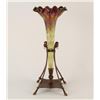 Image 1 : Rindskopf circa 1900 art nouveau vase.  Iridescent papita glass in trumpet