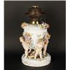 Image 1 : Sitzendorf (German) 19th to early 20th  century oil lamp with cherubs. Meas