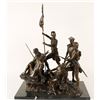 Image 1 : Bronze of early 19th Century French soldiers  with flags; approximately 27.