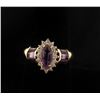 Image 1 : Amethyst &amp; Diamond Ladies Ring mounted in 10K  gold. Very attractive. Vinta