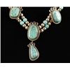Image 2 : One very elaborate hand made Indian necklace  set with turquoise on a silve