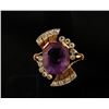 Image 1 : Ladies circa 1940's-1950's ring set with 6.0  carat Amethyst and approx. .7