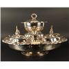 Image 2 : Lot of silver plated serving pieces.       Est.:  $50-$100.