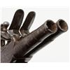 Image 6 : All metal 18th Century flintlock side by side  double barrel pocket pistol
