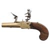 Image 2 : Flintlock brass pocket pistol marked  &#8220;Molineau&#8221;; 11mm caliber, 2.5&#8221; barrel