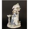 Image 1 : Lladro figural of girl with umbrella and  flowers.     Est.:  $300-$600.