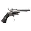 Image 1 : Pinfire revolver with folding trigger, 7mm  caliber, 3.5&#8221; octagon barrel, n