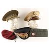 Image 1 : Lot of 5 misc. visor and soft military caps.     Est.:  $100-$300.
