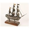 Image 1 : Finely accomplished silver on copper  miniature ship &#8220;B.H. Richard&#8221;; with w