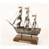 Image 2 : Finely accomplished silver on copper  miniature ship &#8220;B.H. Richard&#8221;; with w