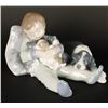 Image 1 : Lladro figure of a little boy holding puppies  with the mother dog sleeping