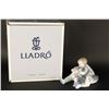 Image 2 : Lladro figure of a little boy holding puppies  with the mother dog sleeping