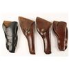 Image 1 : Lot of 4 Colt SAA holsters 1. Heiser- Denver-brown flap holster for a 5  &#189;&#8221;