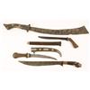 Image 1 : Lot of 4 misc. foreign blades; one a large  tribal short sword approximatel