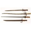 Image 1 : Lot of 4 misc. bayonets including an Arisaka  bayonet and metal sheath; a f