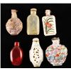 Image 1 : Lot of 6 various snuff bottles.    Est.:   $200-$400.