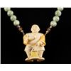 Image 1 : Collector&#8217;s necklace with netsuke, amethyst  and jadeite beads. Vintage. Es