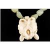 Image 2 : Carved ivory orchid with accenting jadeite  necklace. Est.: $300-$600