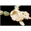 Image 3 : Carved ivory orchid with accenting jadeite  necklace. Est.: $300-$600