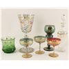 Image 1 : Bohemian glass lot; 7 pieces; 19th to 20th  Century.     Est.:  $100-$300.