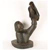 Image 1 : Old hand carved wooden Indian with falcon  from the estate of actor Eddie A