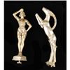 Image 1 : Lot of 2 vintage hood ornaments including a  bathing beauty ornament in bra