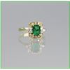 Image 2 : Elegant Emerald and Diamond Ring featuring an  approx. 1.25 carat Columbian