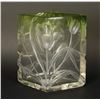 Image 1 : Moser glass vase circa 1900 in clear green  showing intaglio cut iris patte