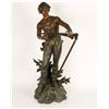 Image 3 : Bronze finished art metal statue of young  farmers, probably French and 19t
