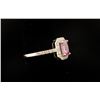Image 2 : One 18k ladies ring set with emerald cut pink  sapphire weighing 1.5ct and