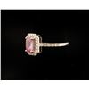 Image 3 : One 18k ladies ring set with emerald cut pink  sapphire weighing 1.5ct and