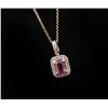 Image 1 : One 18k white gold pendant set with a 1.5ct  fine pink sapphire and diamond