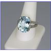 Image 2 : Spectacular Custom Made FINE Aquamarine and  Diamond Ring featuring a 10.97