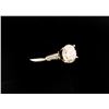 Image 2 : One classic ladies diamond ring in platinum  set with a round brilliant cen
