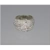 Image 1 : Stylishly Sculpted Wide Diamond Band with 120  round cut Diamonds weighing